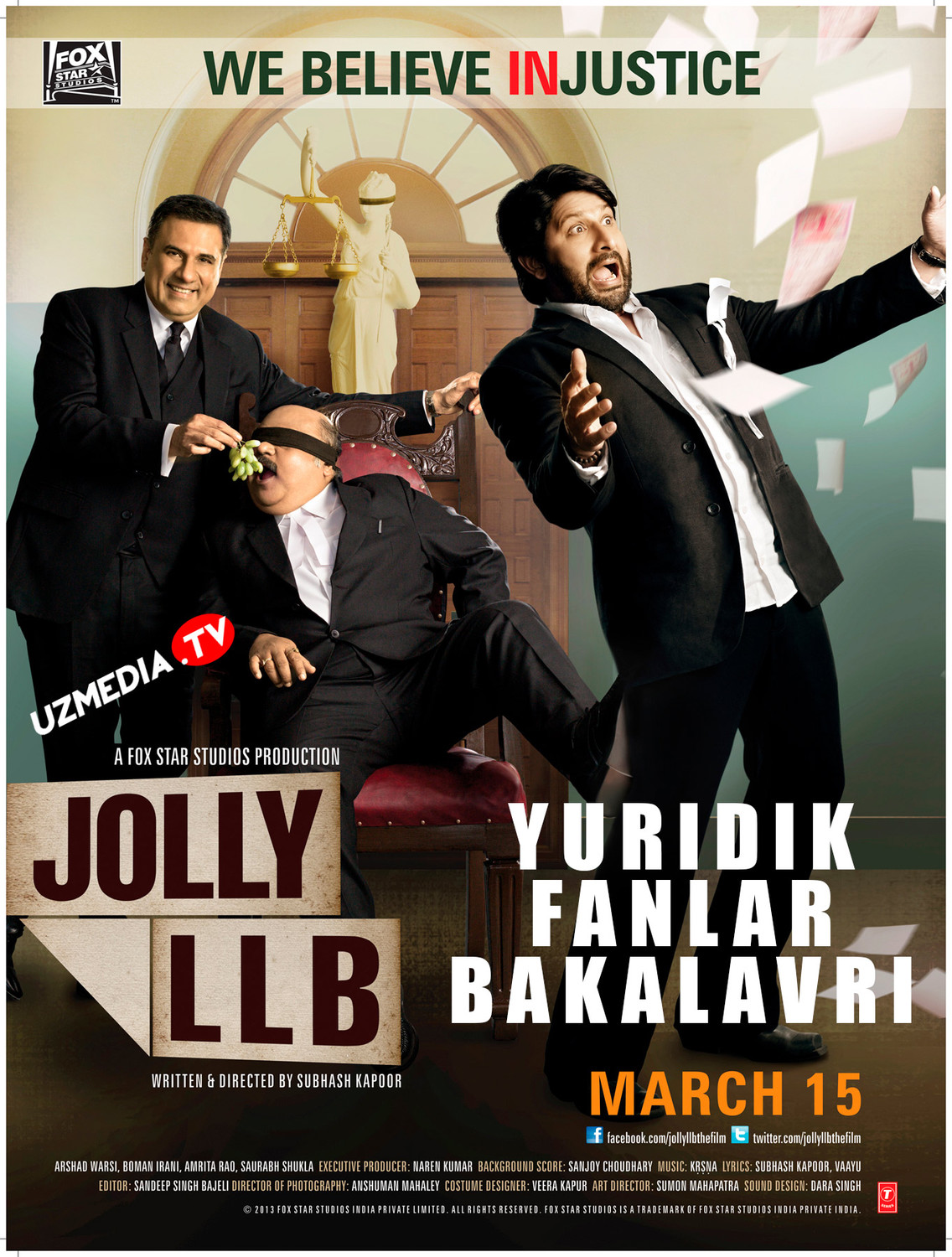 Jolli: Yuridik fanlar bakalavri / Jolly LLB Hind kino Uzbek tilida O'zbekcha 2013 tarjima kino Full HD tas-ix skachat