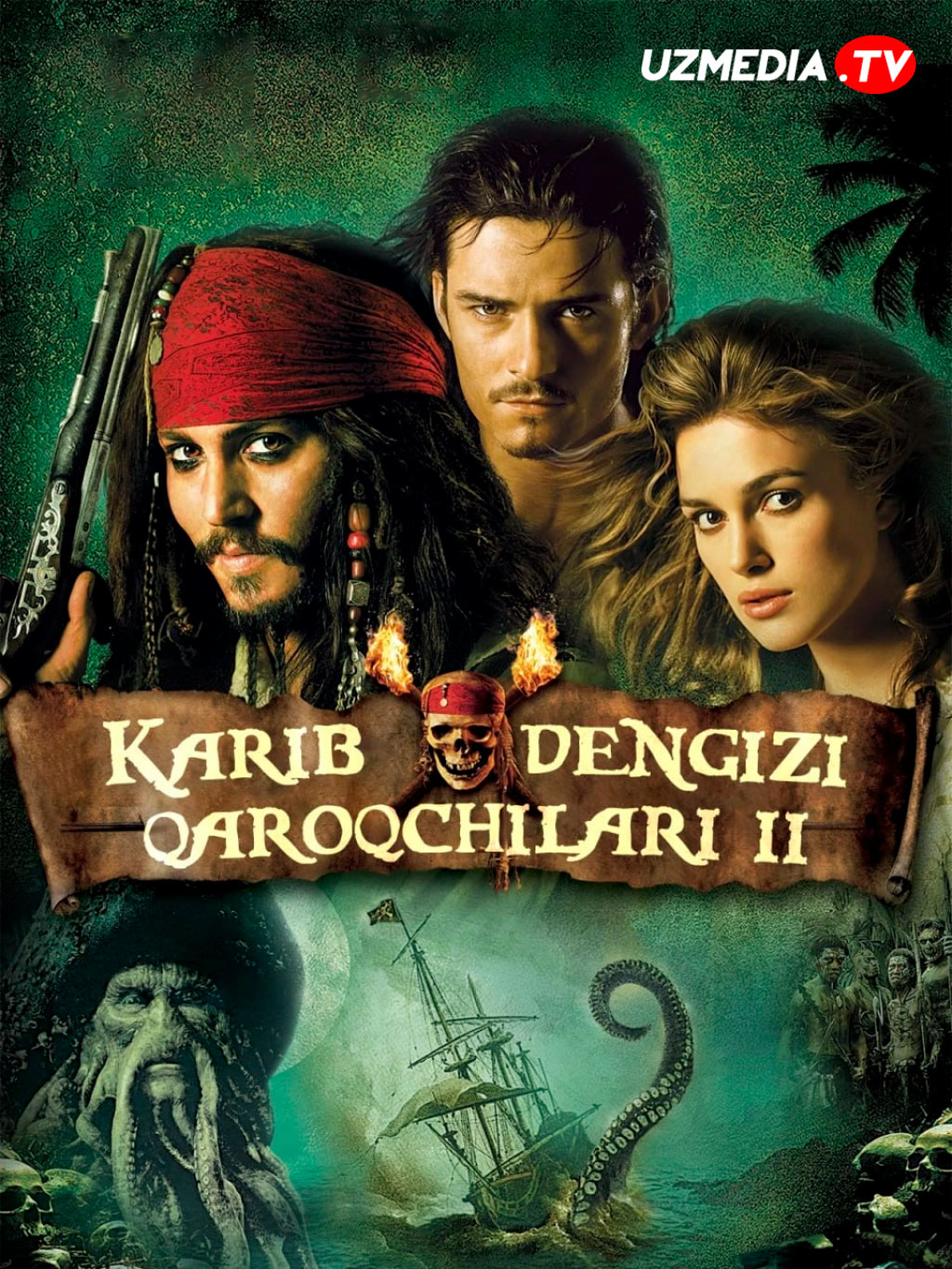 Karib dengizi qaroqchilari 2: Murdalar sandig'i Uzbek tilida O'zbekcha tarjima kino 2006 Full HD tas-ix skachat