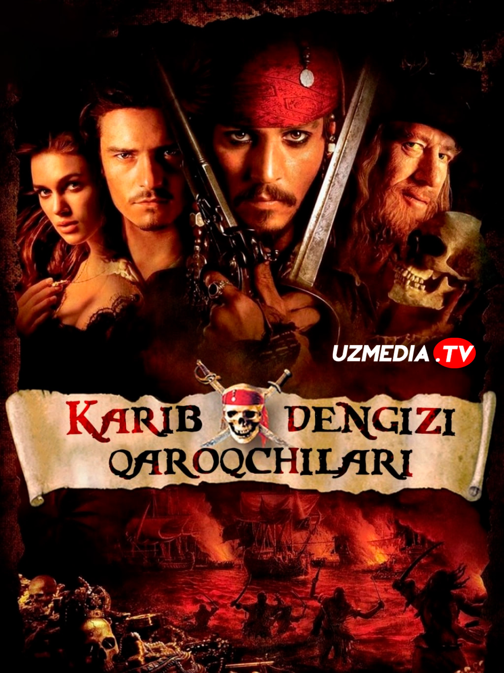 Karib Dengizi Qaroqchilari 1: Qora Marvarid La'nati Uzbek tilida O'zbekcha tarjima kino 2003 Full HD tas-ix skachat