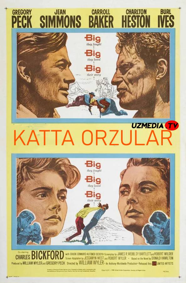Ulkan orzular / Katta mamlakat Retro film O'zbek tilida 1958 HD