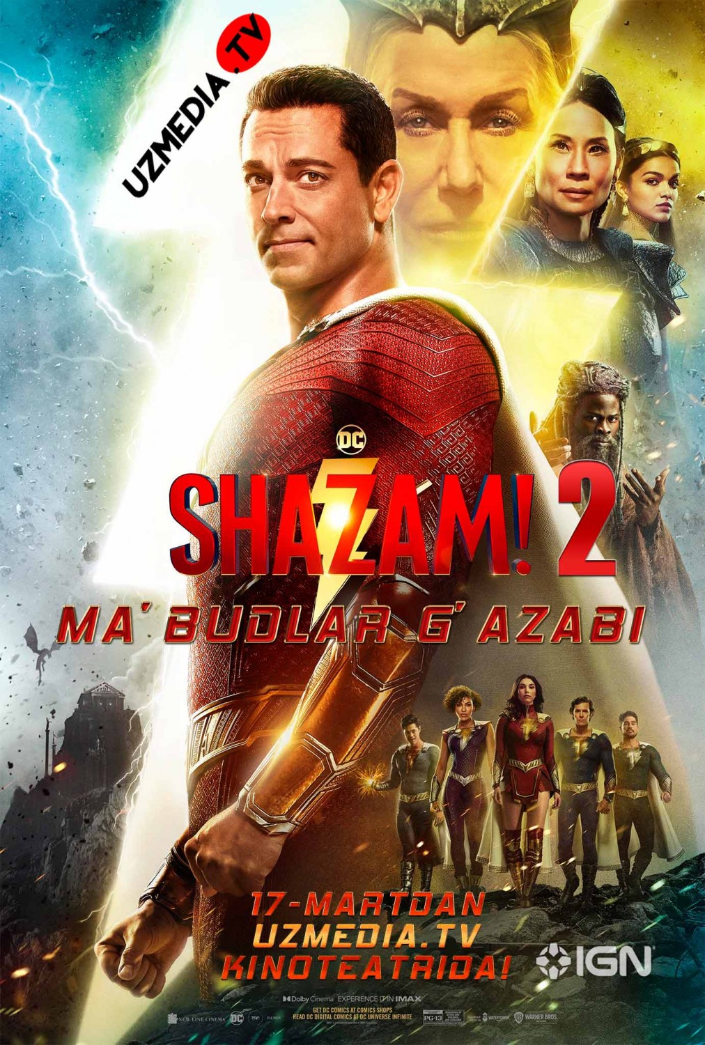 Shazam! 2 / Шазам! 2: Ma'budlar g'azabi Uzbek tilida O'zbekcha tarjima kino 2023 4K Ultra UHD skachat